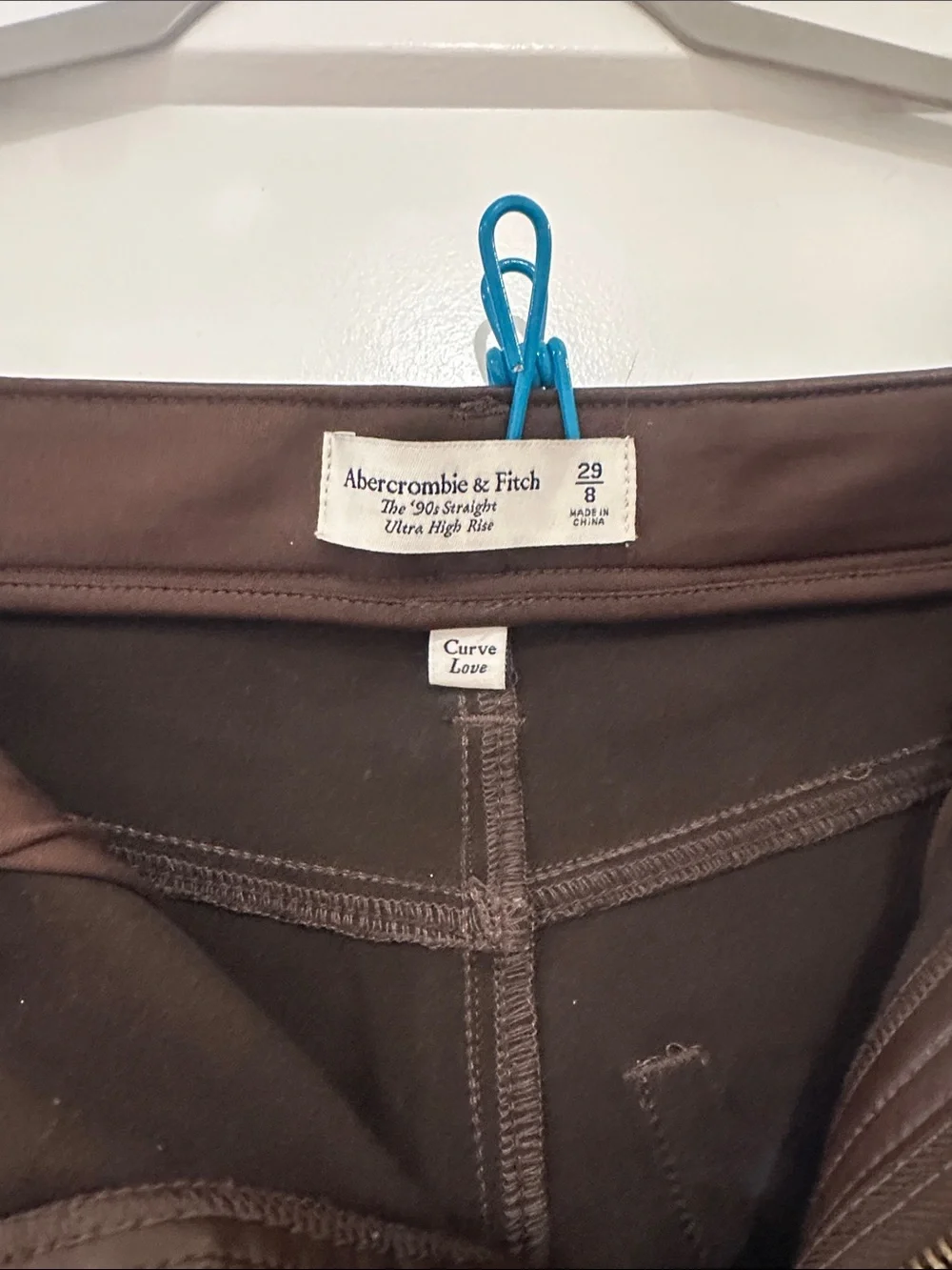 Abercrombie & Fitch Brown Faux Leather High-Waist Pants